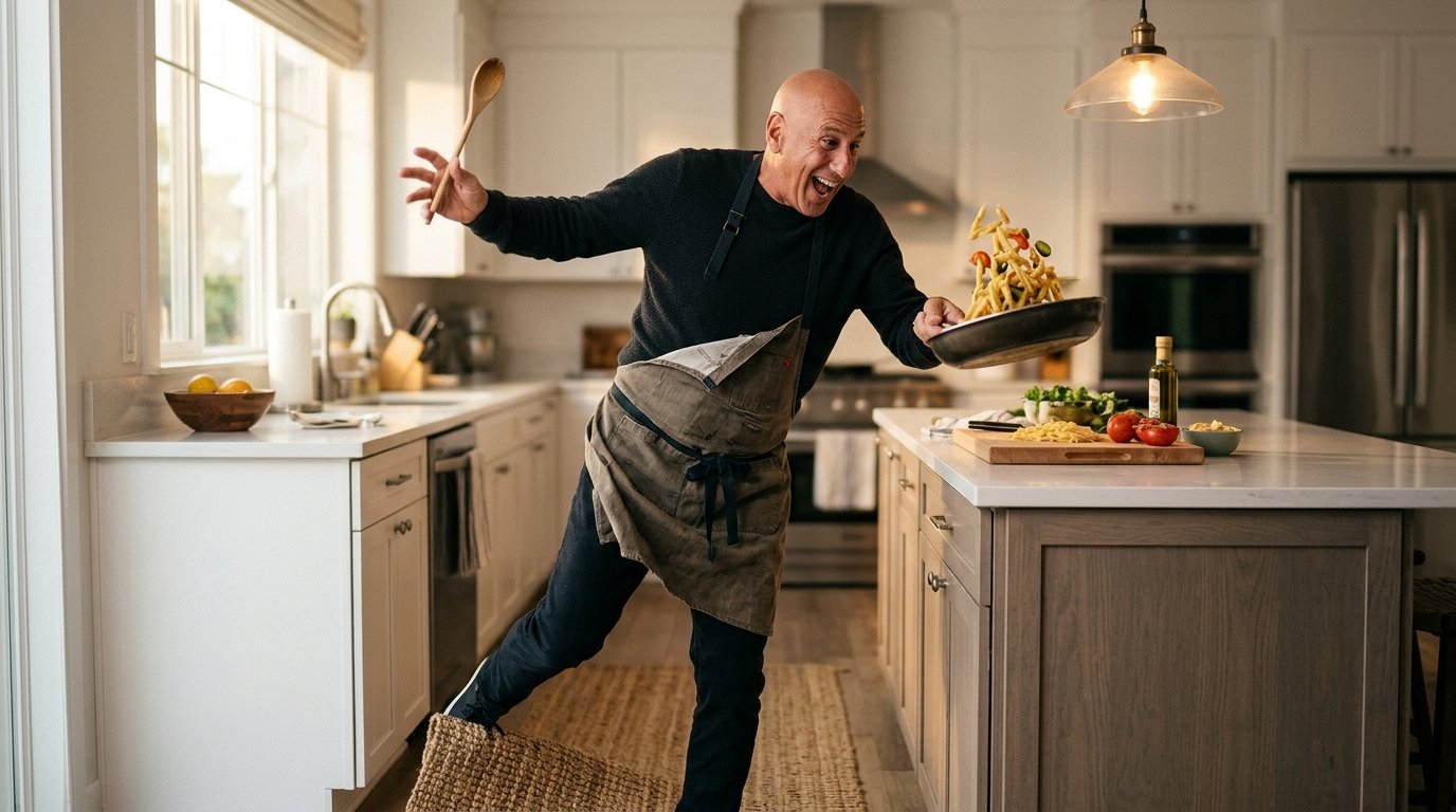 Seth Dechtman cooking in the kitchen